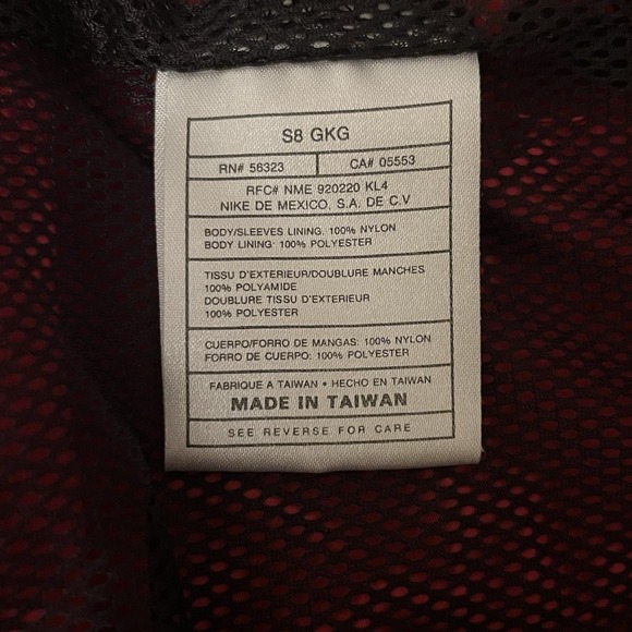 Vintage 90s Nike Windbreaker Jacket Red XL Silver Swoosh Sleeve Tape 1998 VTG - Picture 9 of 10